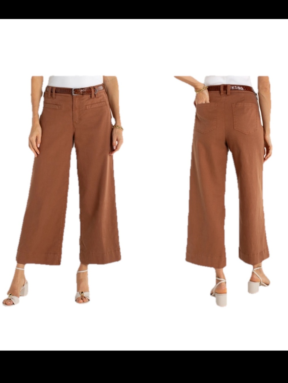 Liverpool High Rise Crop Wide Leg Pants Ginger Spice. Size 12/31. MSRP $119